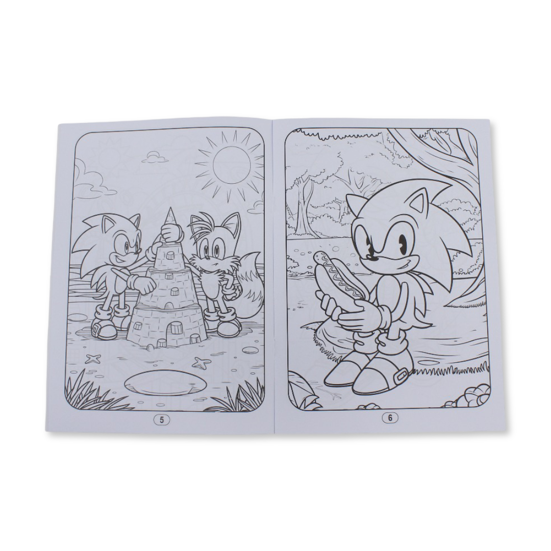 Sonic The Hedgehog Coloring Book Set with Colored Pencils