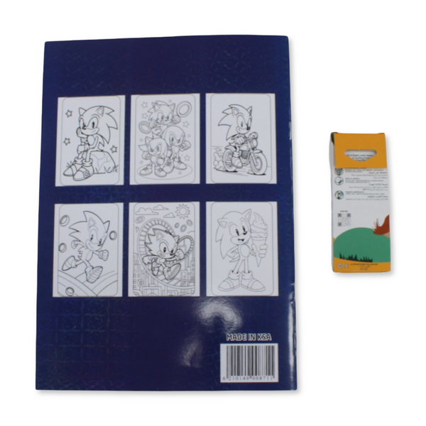 Sonic The Hedgehog Coloring Book Set with Colored Pencils