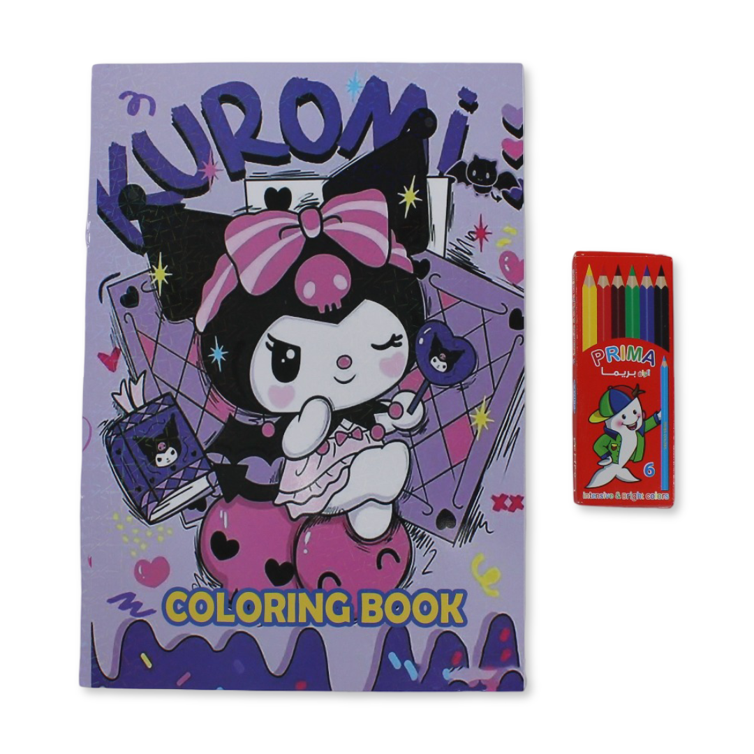 Kuromi Coloring Book Set with Colored Pencils - Assortments - Egypt