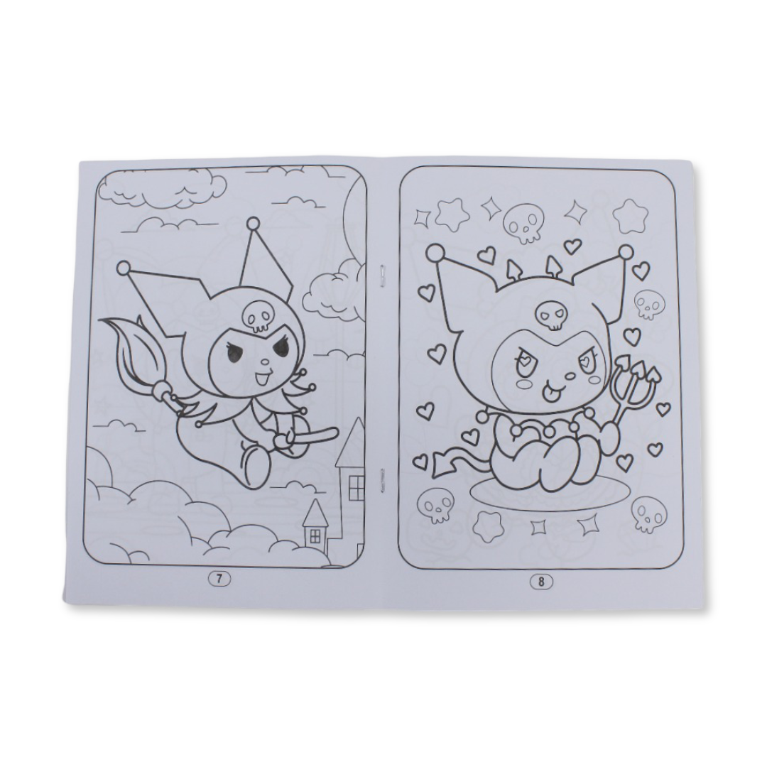 Kuromi Coloring Book Set with Colored Pencils