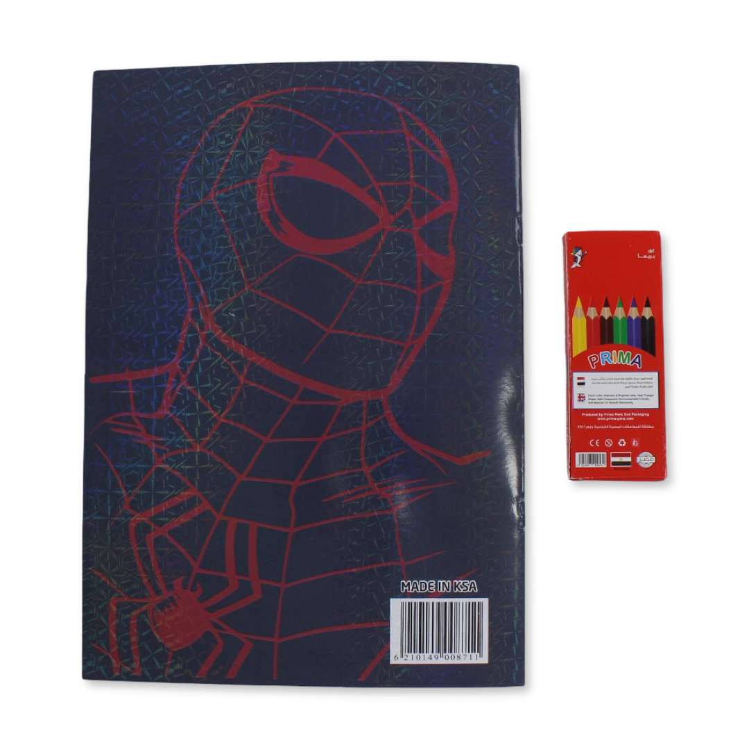 Spider-Man Coloring Book Set with Colored Pencils