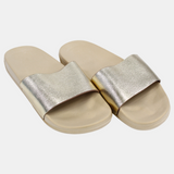 Women's Rubber Slides – Metallic Gold