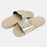 Women's Rubber Slides – Metallic Gold