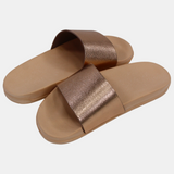 Women's Rubber Slides – Metallic Copper