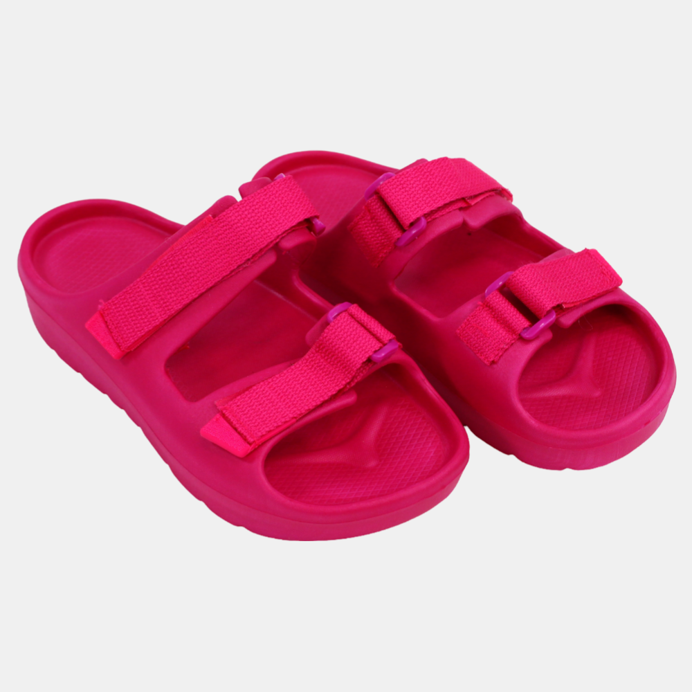 Kids' Girls Rubber Slippers – Fuchsia Scotch Design