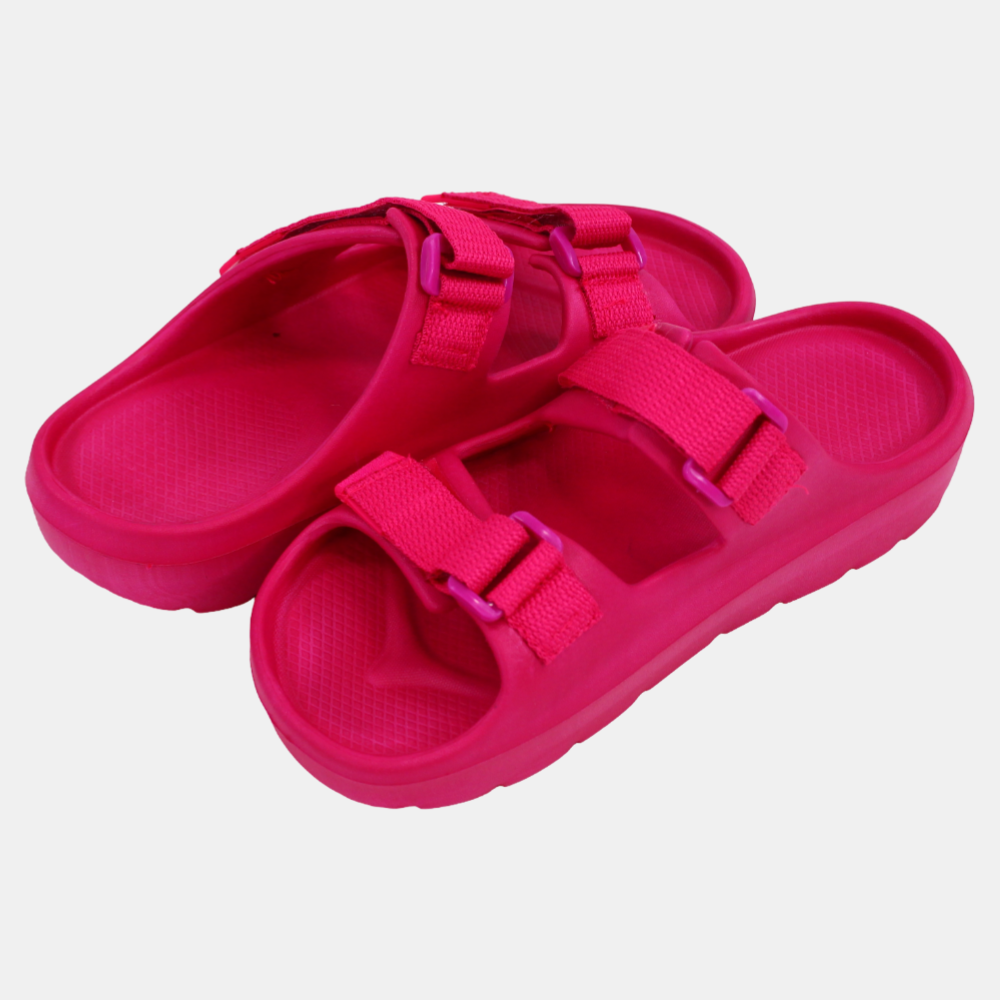 Kids' Girls Rubber Slippers – Fuchsia Scotch Design