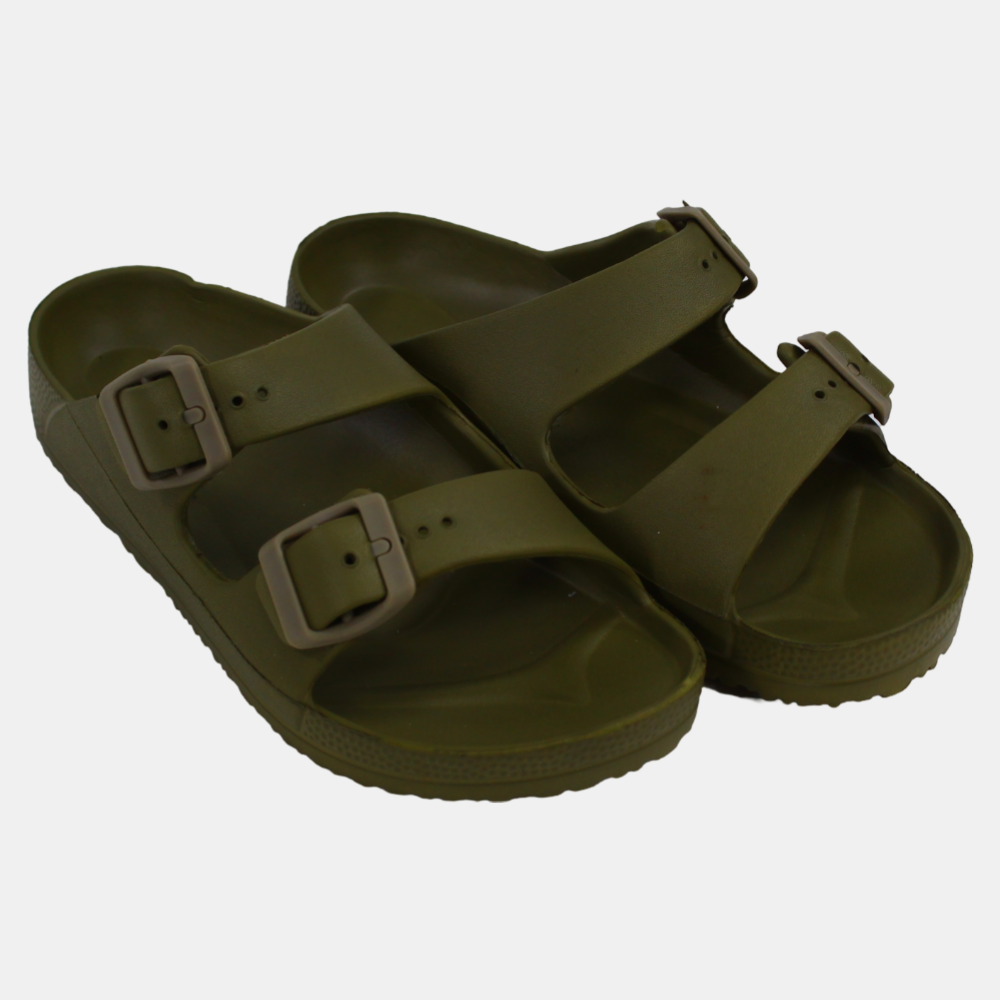 Unisex Rubber Slippers – Khaki Jet Design