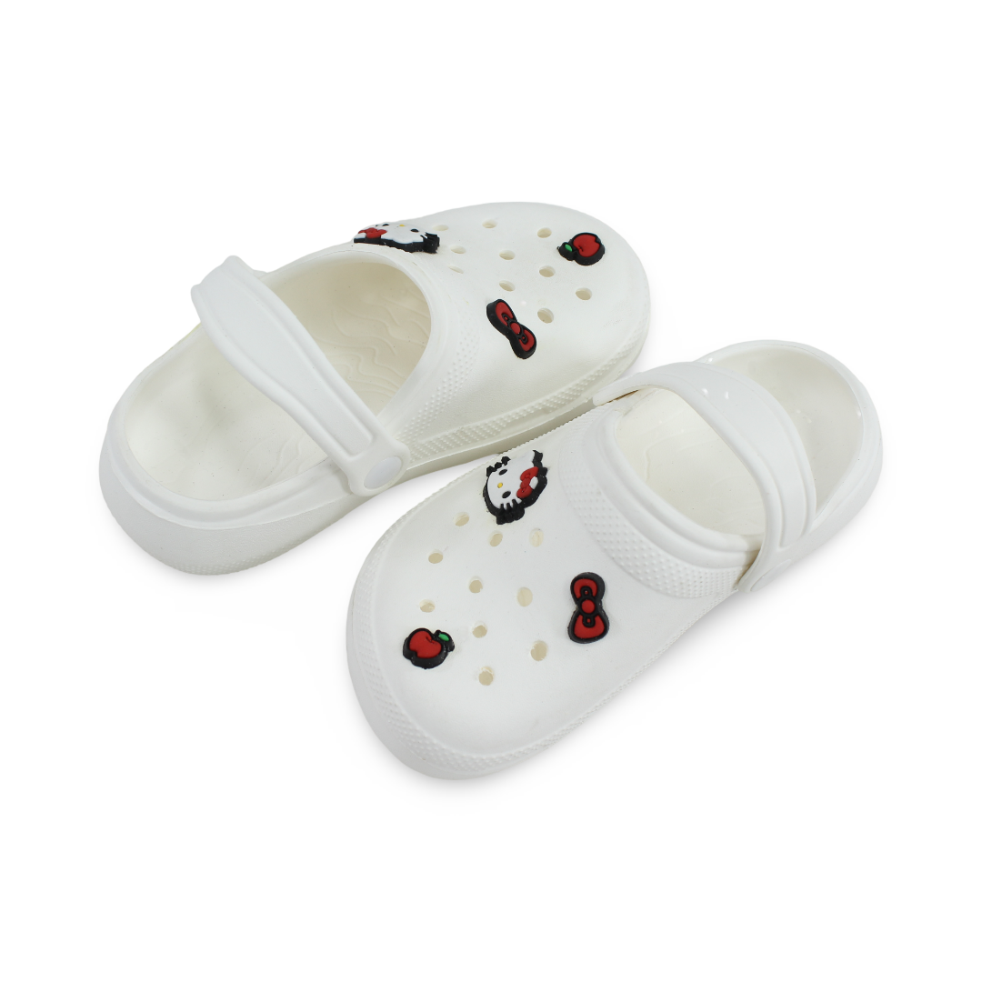 Girls Rubber Crocs – White