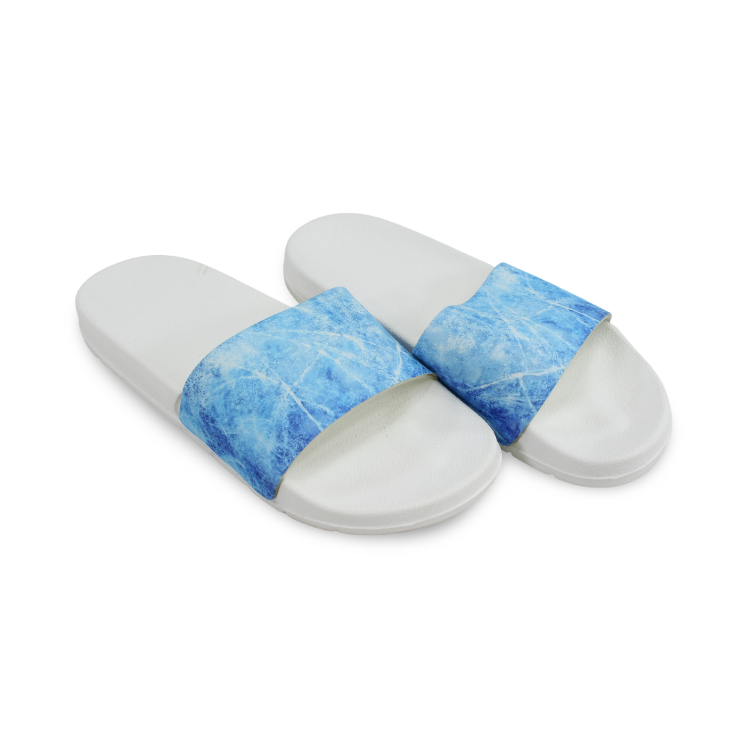 Boys Rubber Slippers – White & Baby Blue - Clothing - Egypt Gulf