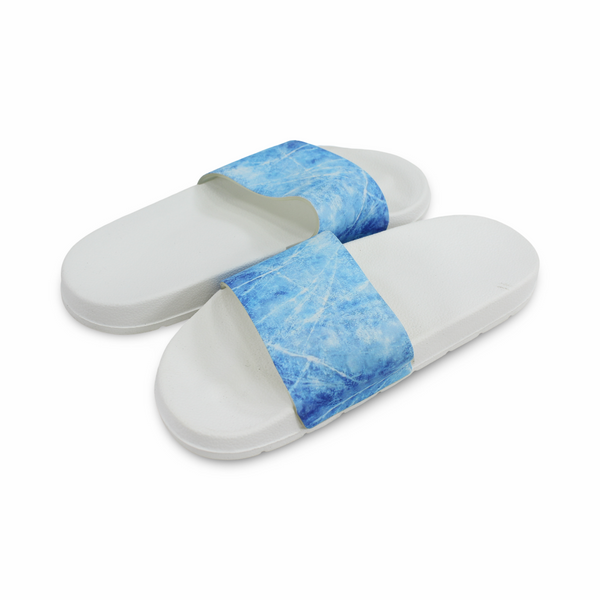 Boys Rubber Slippers – White & Baby Blue
