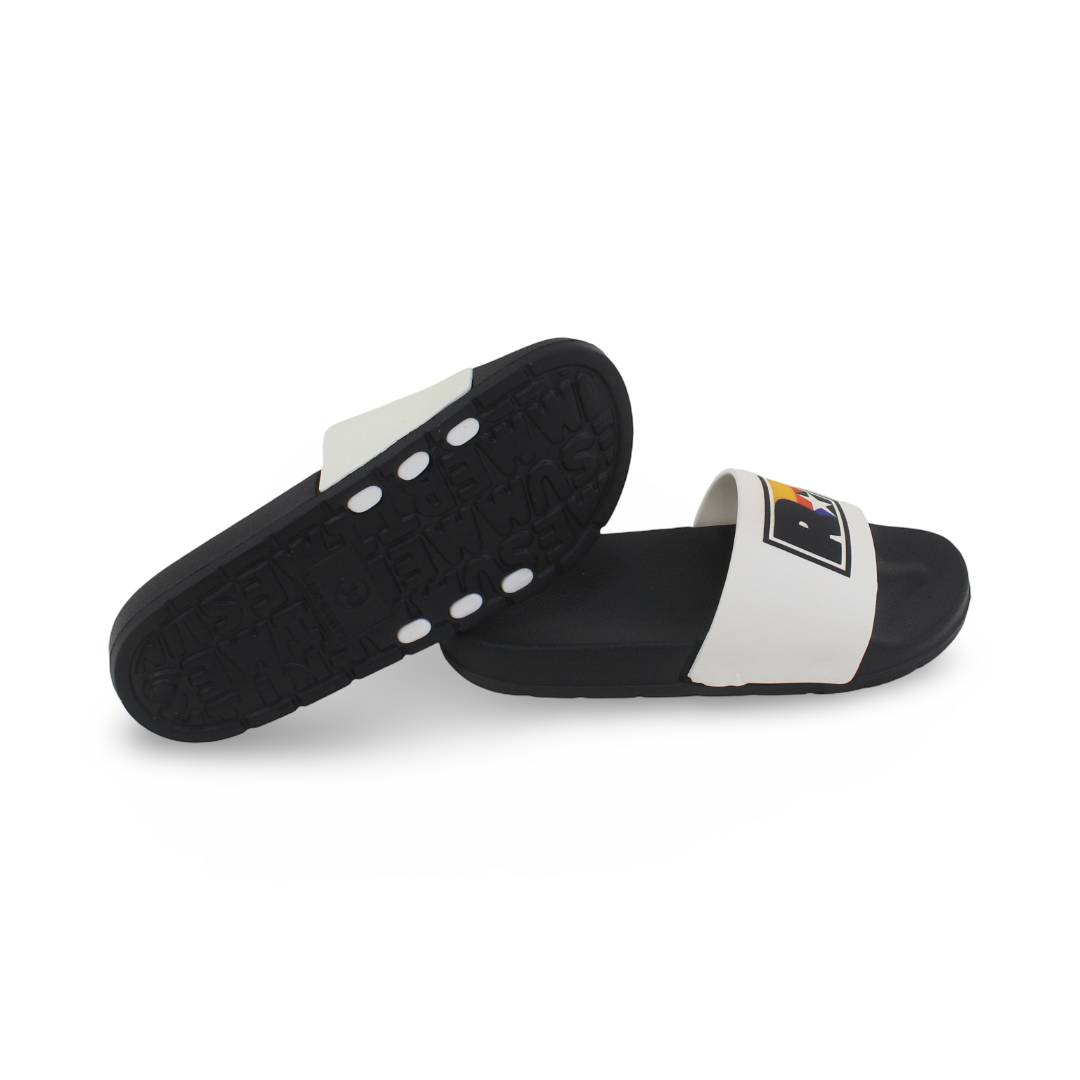 Boys Rubber Slippers – White & Black