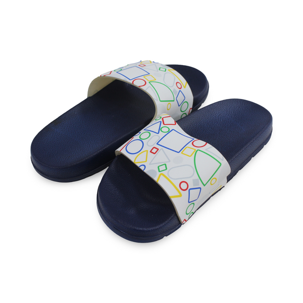 Unisex Rubber Slippers – Navy & White