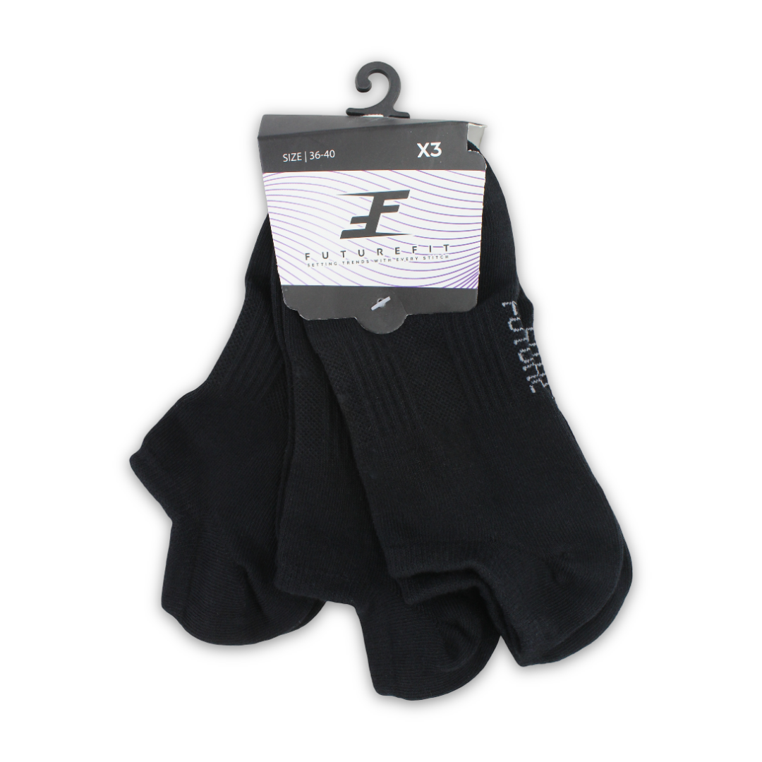 Future Fit Unisex Cotton Low-Cut Socks (L Size) – Pack Of 3