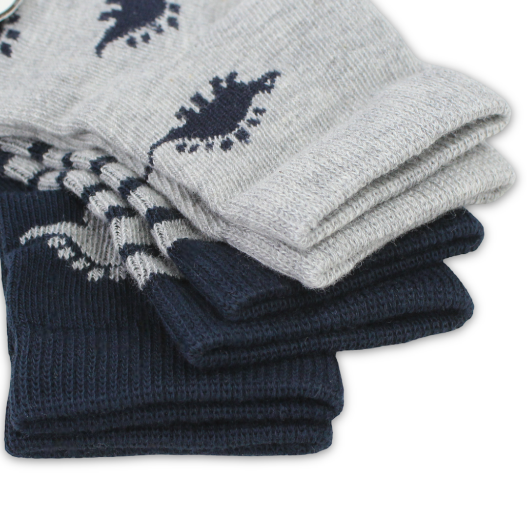 Baby Boys Cotton Dino Ankle Socks (Pack Of 3)