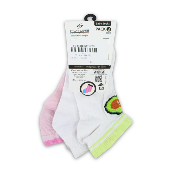 Future Fit Baby Girls Cotton Socks – Pack Of 3