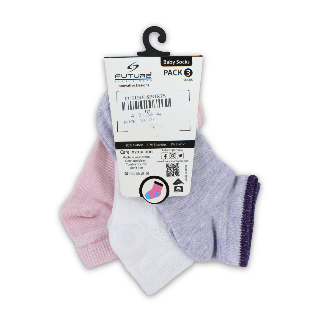 Future Fit Baby Girls Cotton Socks – Pack Of 3