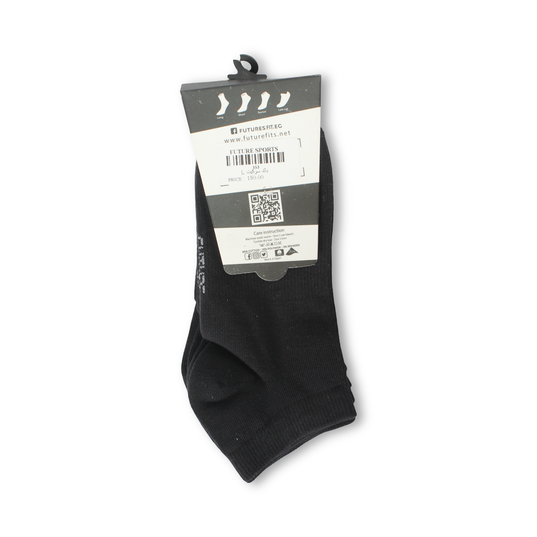 Future Sportswear Unisex Cotton Socks (Size L) – Black Pack Of 3