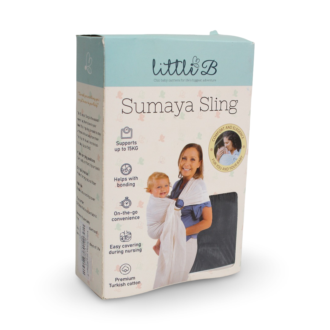Little B Cotton Sumaya Sling – Midnight Black - Baby Essentials
