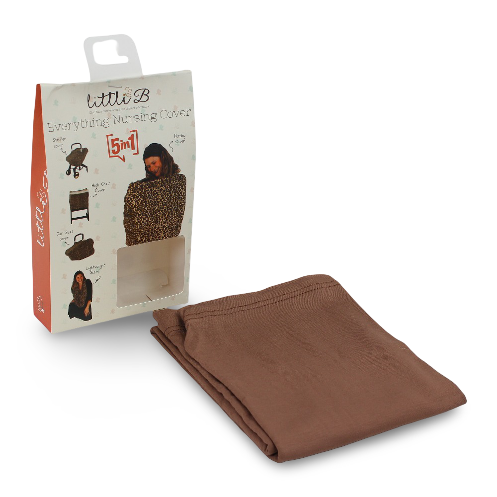Little B 5-in-1 Everything Breastfeeding Cover - Brown - Baby Essentials