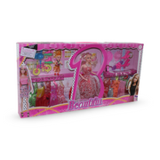 Doll with Clothes & Accessories with Baby & Bicycle – Red