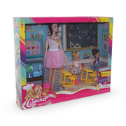 School Playset with 2 Dolls in Classroom – Pink & White
