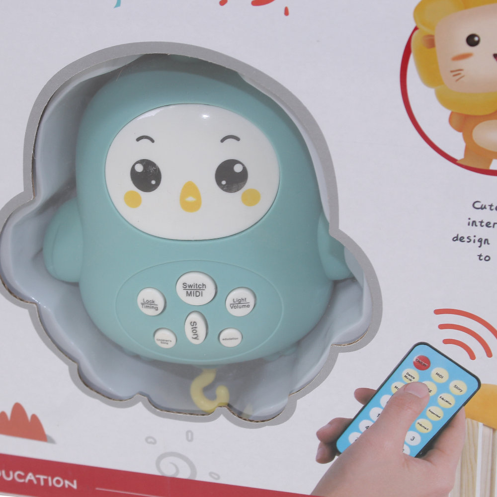 Happy Bed Bell Baby Crib Mobile Toy with Remote Control - Baby Blue