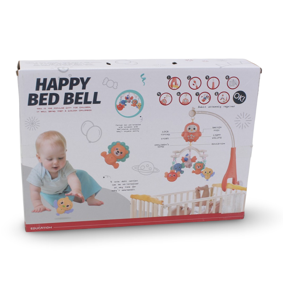 Happy Bed Bell Baby Crib Mobile Toy with Remote Control - Baby Blue