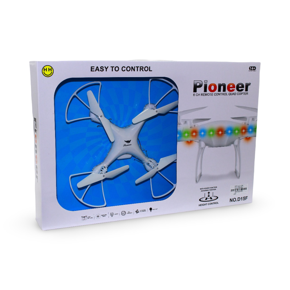 Pioneer Remote Control Quadcopter Drone – White - Toys