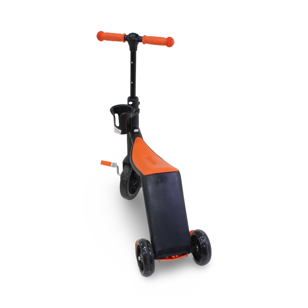 3-in-1 Kids Scooter and Tricycle – Orange & Black