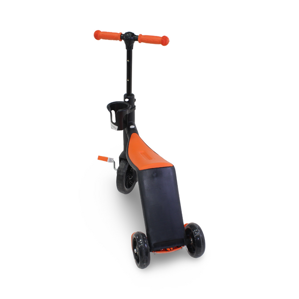 3-in-1 Kids Scooter and Tricycle – Orange & Black