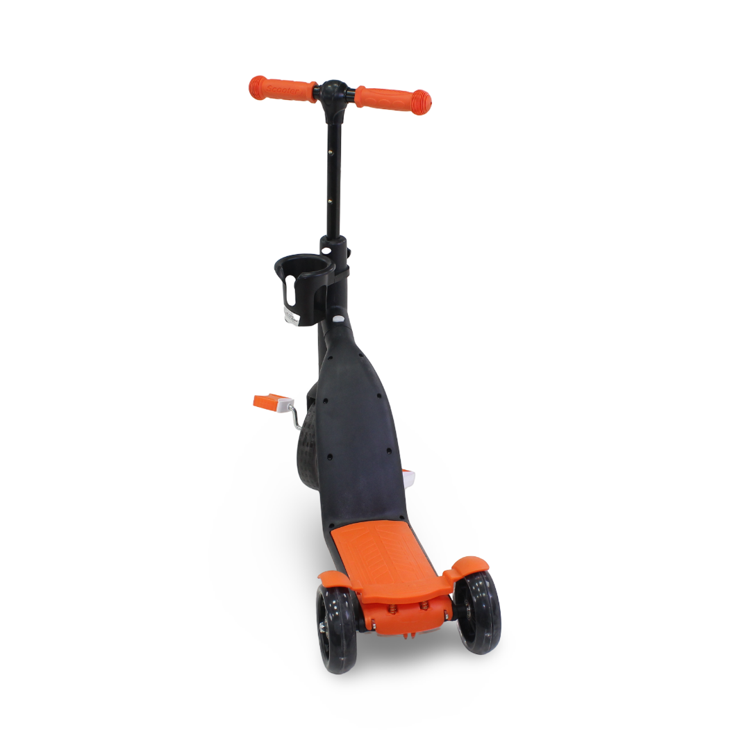 3-in-1 Kids Scooter and Tricycle – Orange & Black