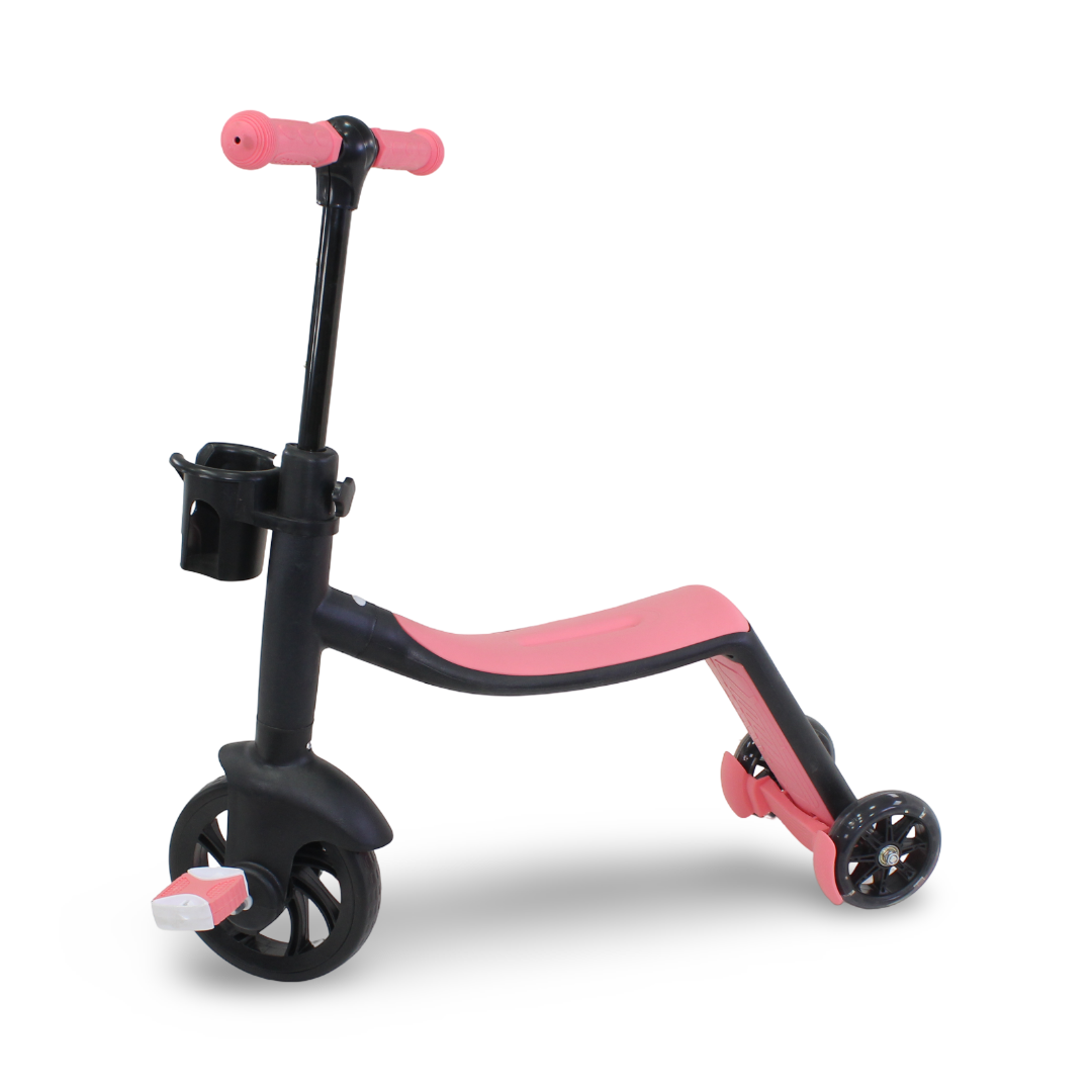 3-in-1 Kids Scooter and Tricycle – Pink & Black