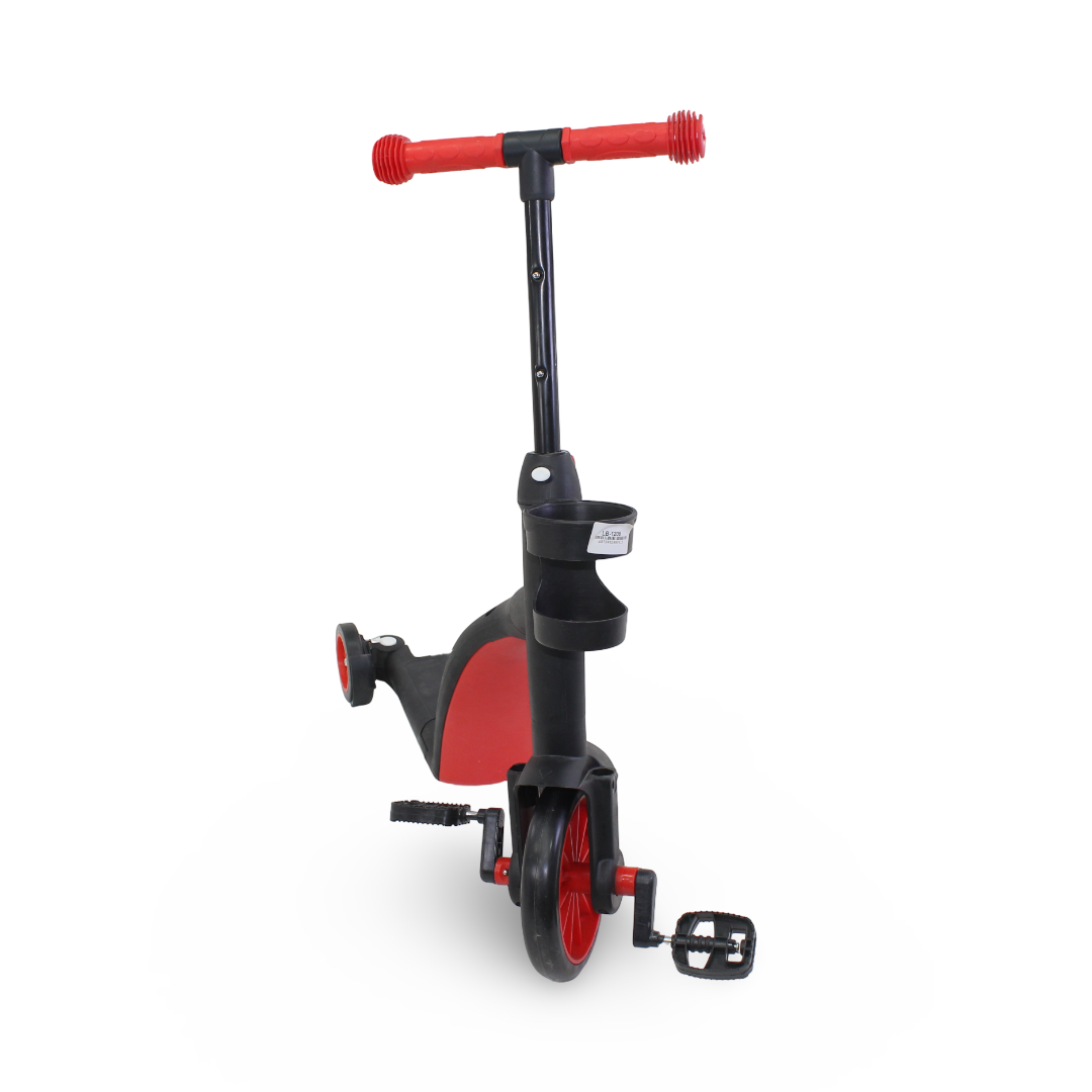 3-in-1 Kids Scooter and Tricycle – Red & Black