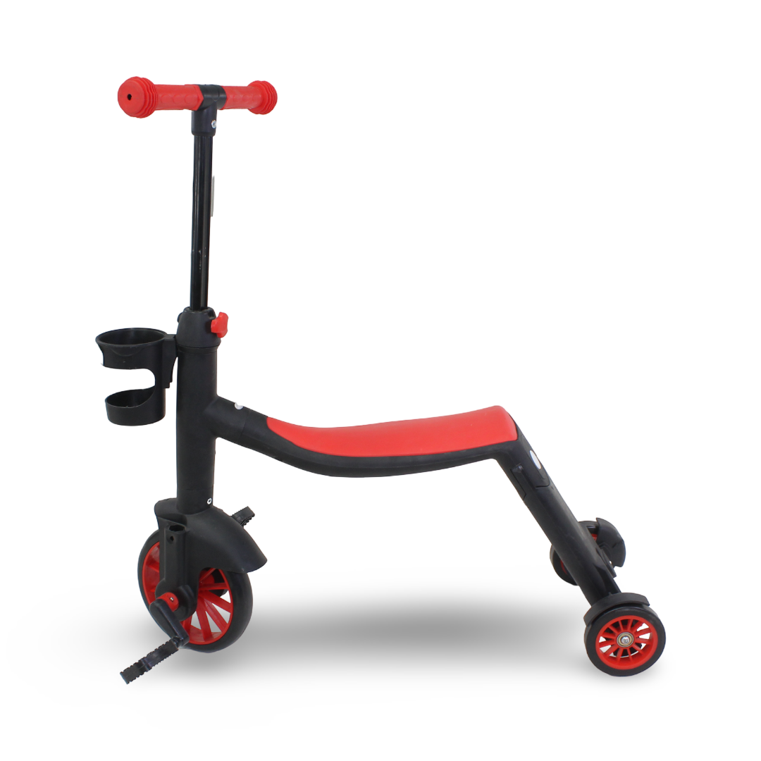 3-in-1 Kids Scooter and Tricycle – Red & Black