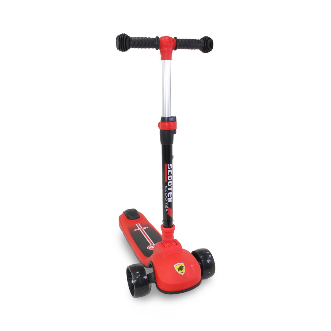 3-Wheels Kids Kick Scooter with LED Wheels – Red