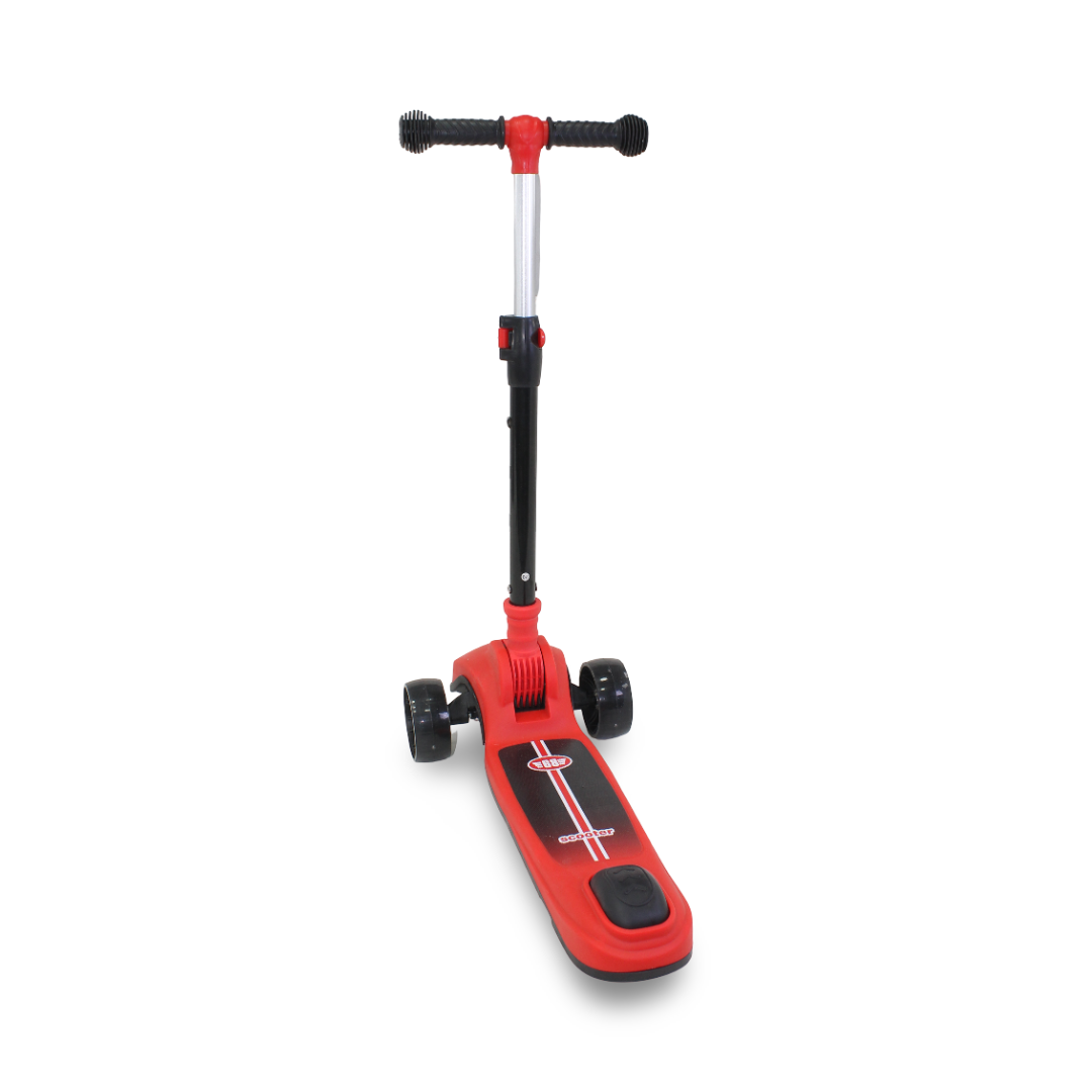 3-Wheels Kids Kick Scooter with LED Wheels – Red