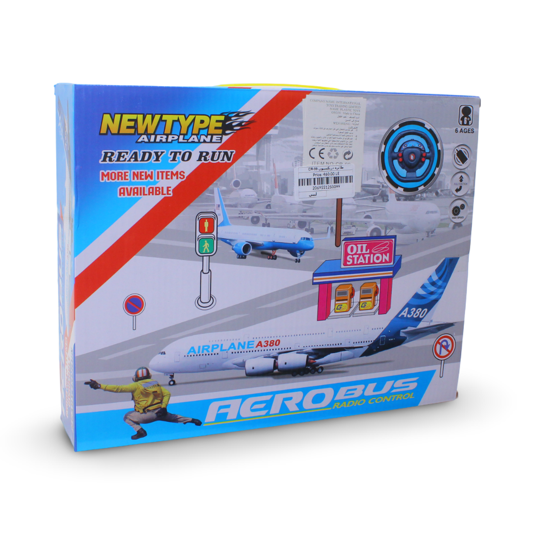 Aerobus A380 Radio Control Passenger Airplane Toy Set – Baby Blue