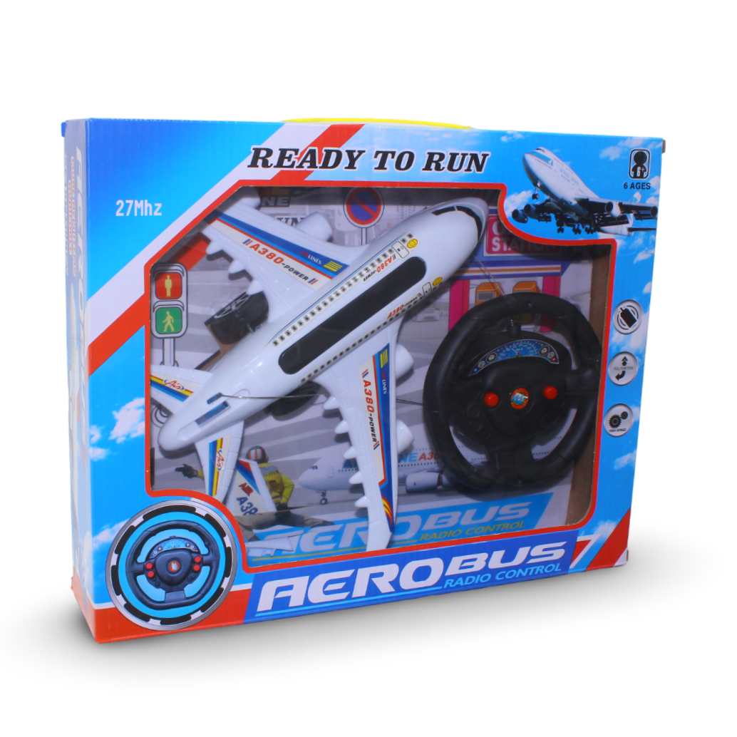 Aerobus A380 Radio Control Passenger Airplane Toy Set – White