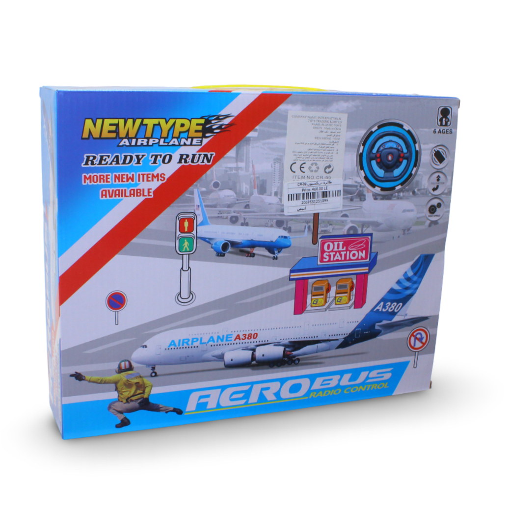 Aerobus A380 Radio Control Passenger Airplane Toy Set – White