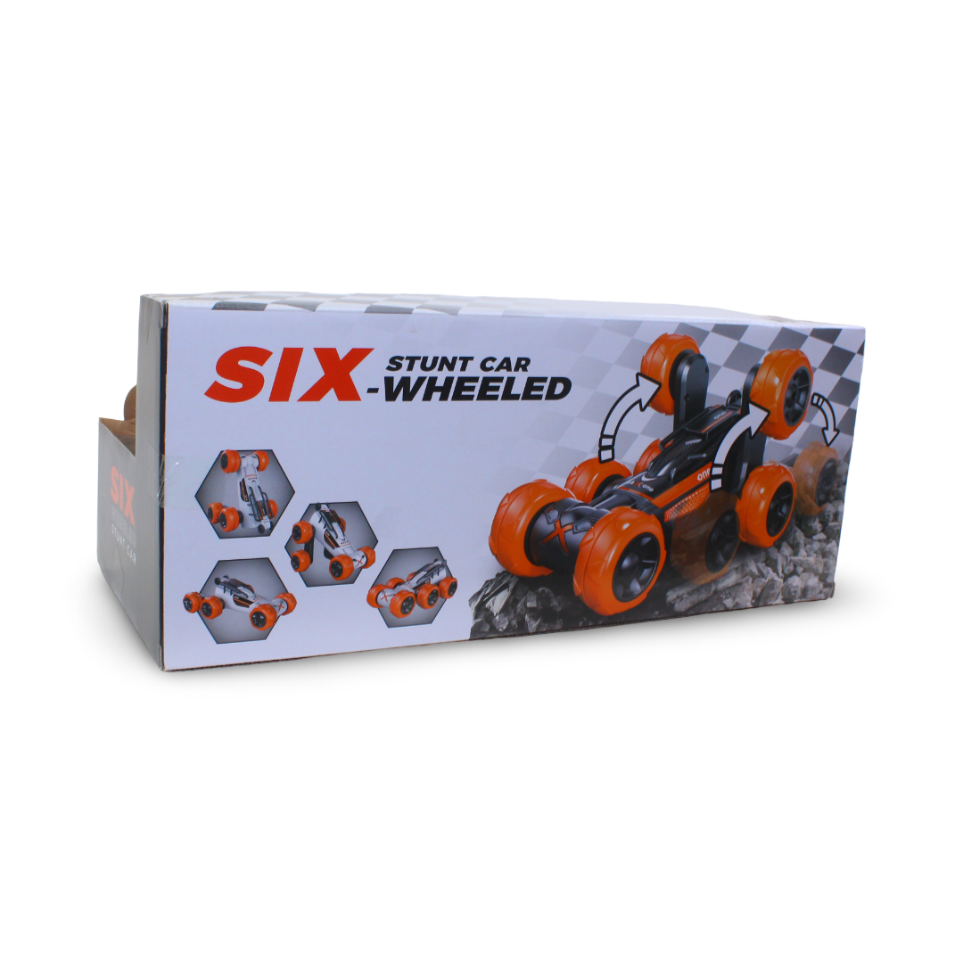 Six-Wheeled Stunt RC Car – White