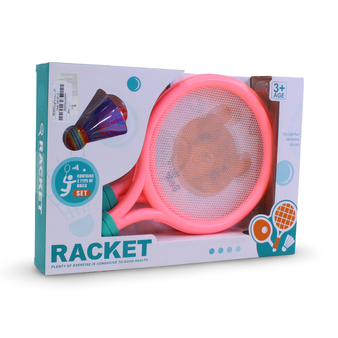 Teddy Bear Face Racket Set – Pink