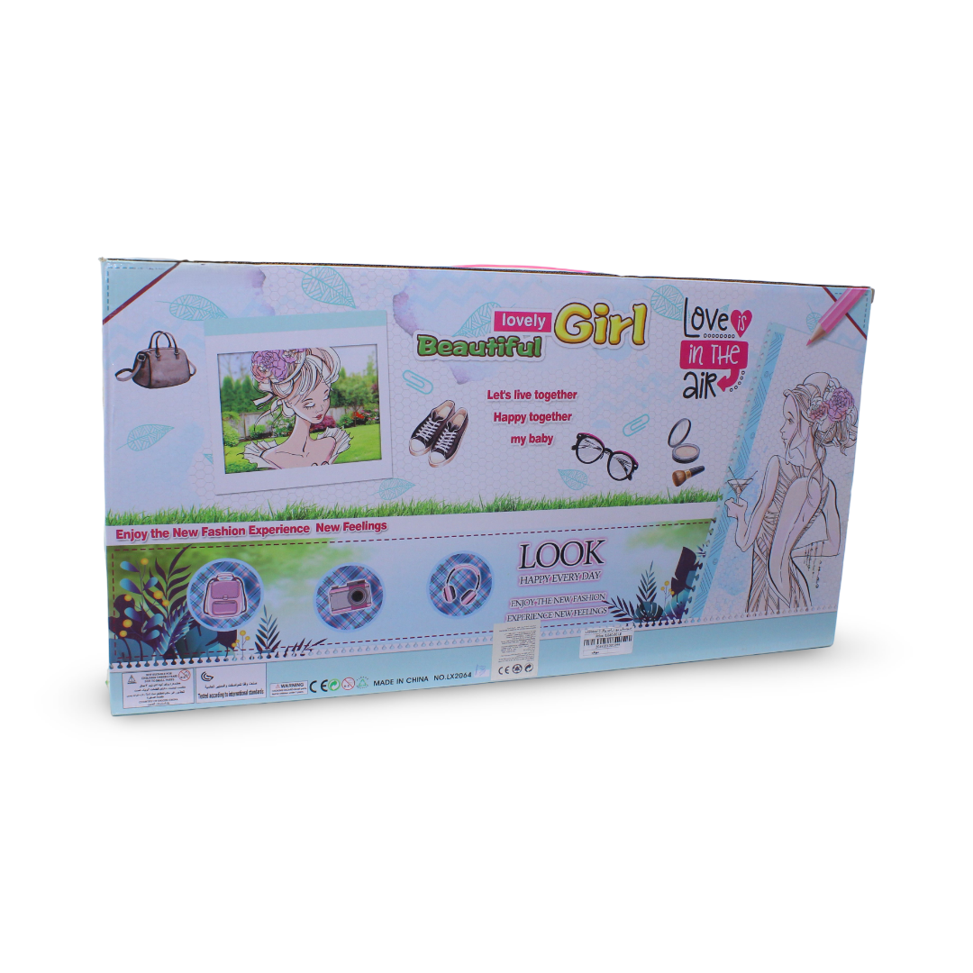 "Lovely Girl" Fashion Doll Playset Two Dolls with Accessories Bicycle and Bear – Purple