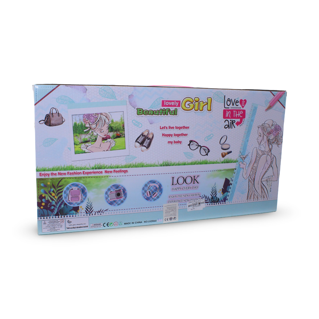 "Lovely Girl" Fashion Doll Playset Two Dolls with Accessories Bicycle and Bear – Pink
