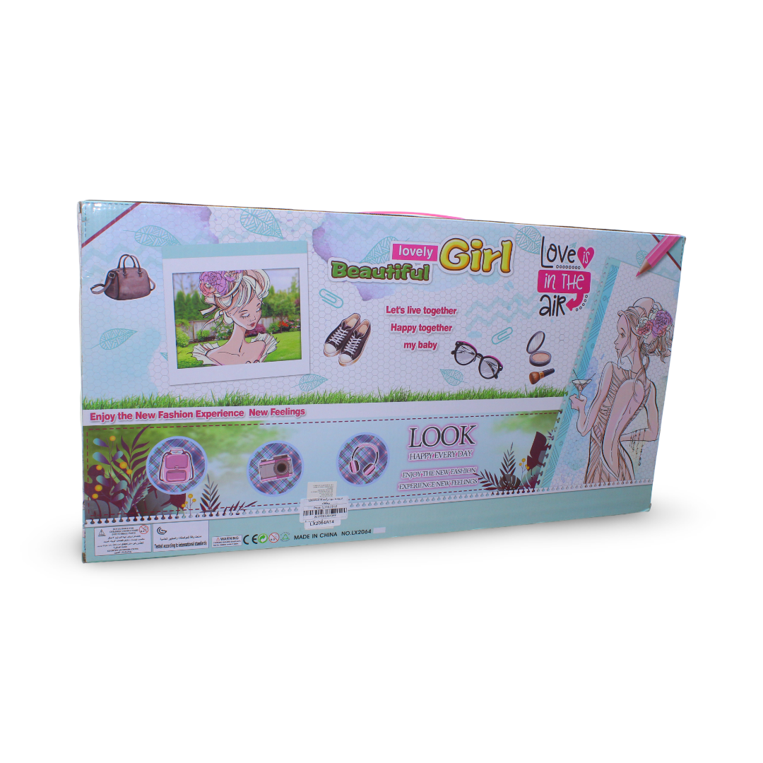 "Lovely Beautiful Girl" Fashion Doll Playset Two Dolls with Accessories Bicycle and Bear