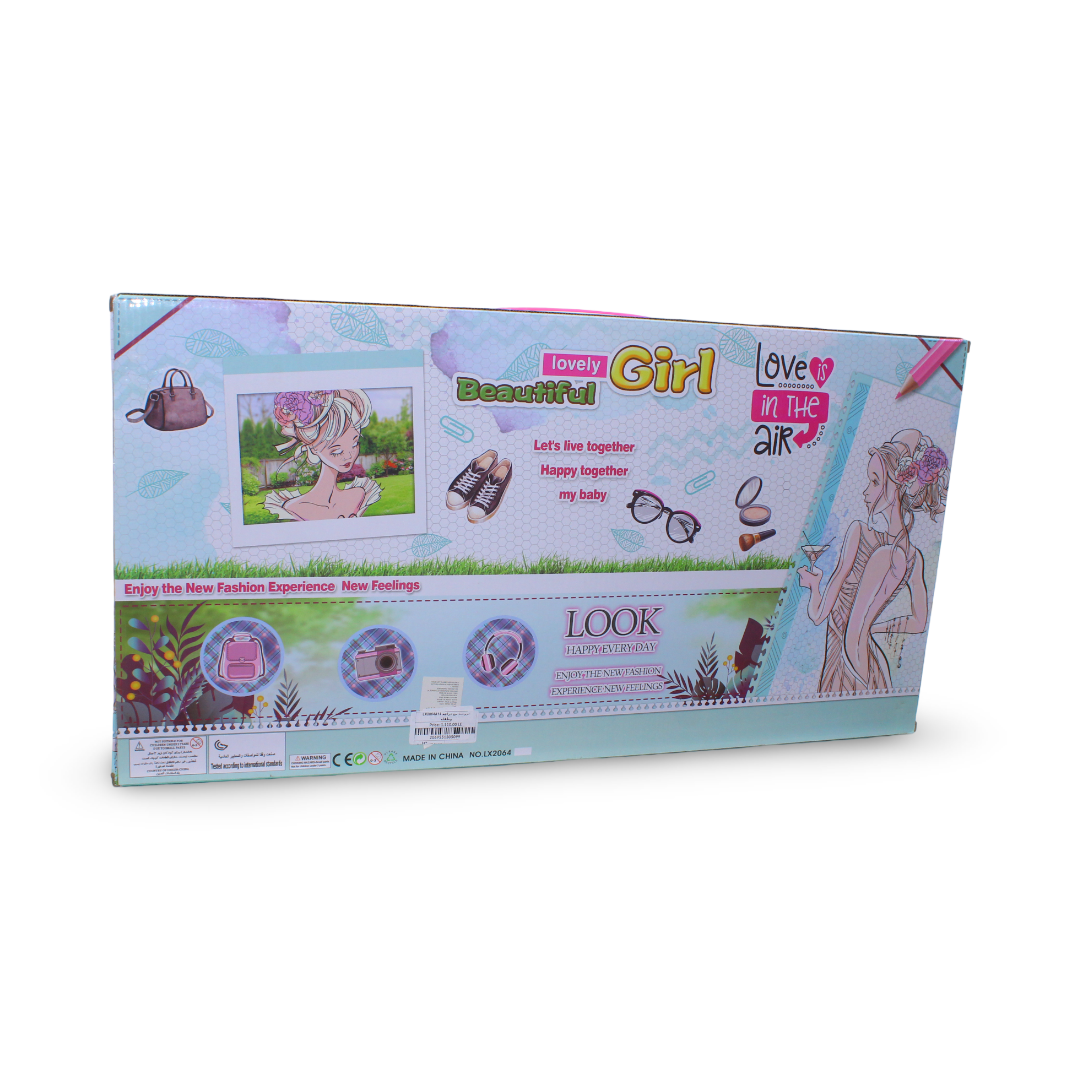 "Lovely Beautiful Girl" Fashion Doll Playset Two Dolls with Accessories Bicycle and Bear