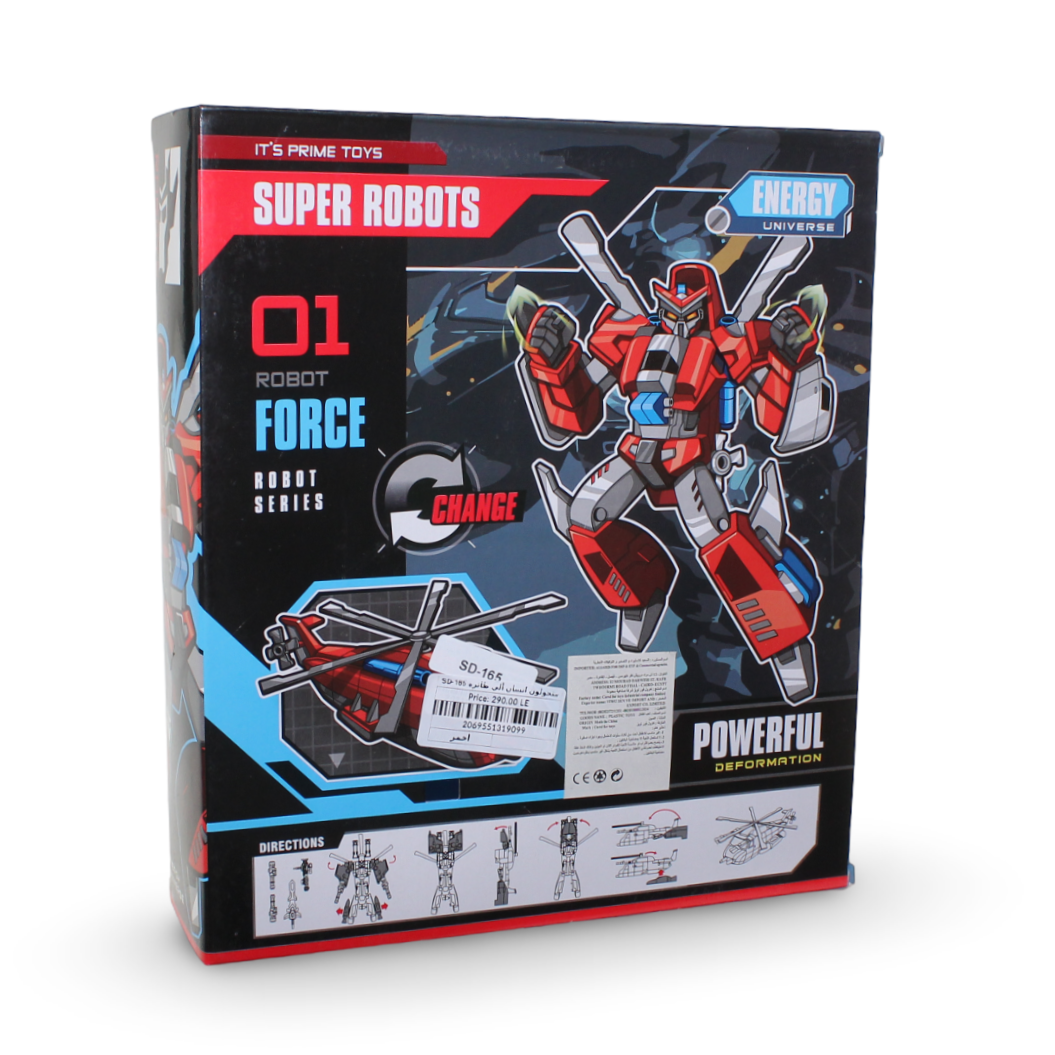 Super Robots Transforming Robot Toy – Red