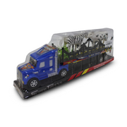 Friction Powered Animal Transport Truck Toy – Blue