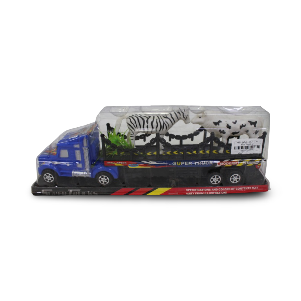 Friction Powered Animal Transport Truck Toy – Blue