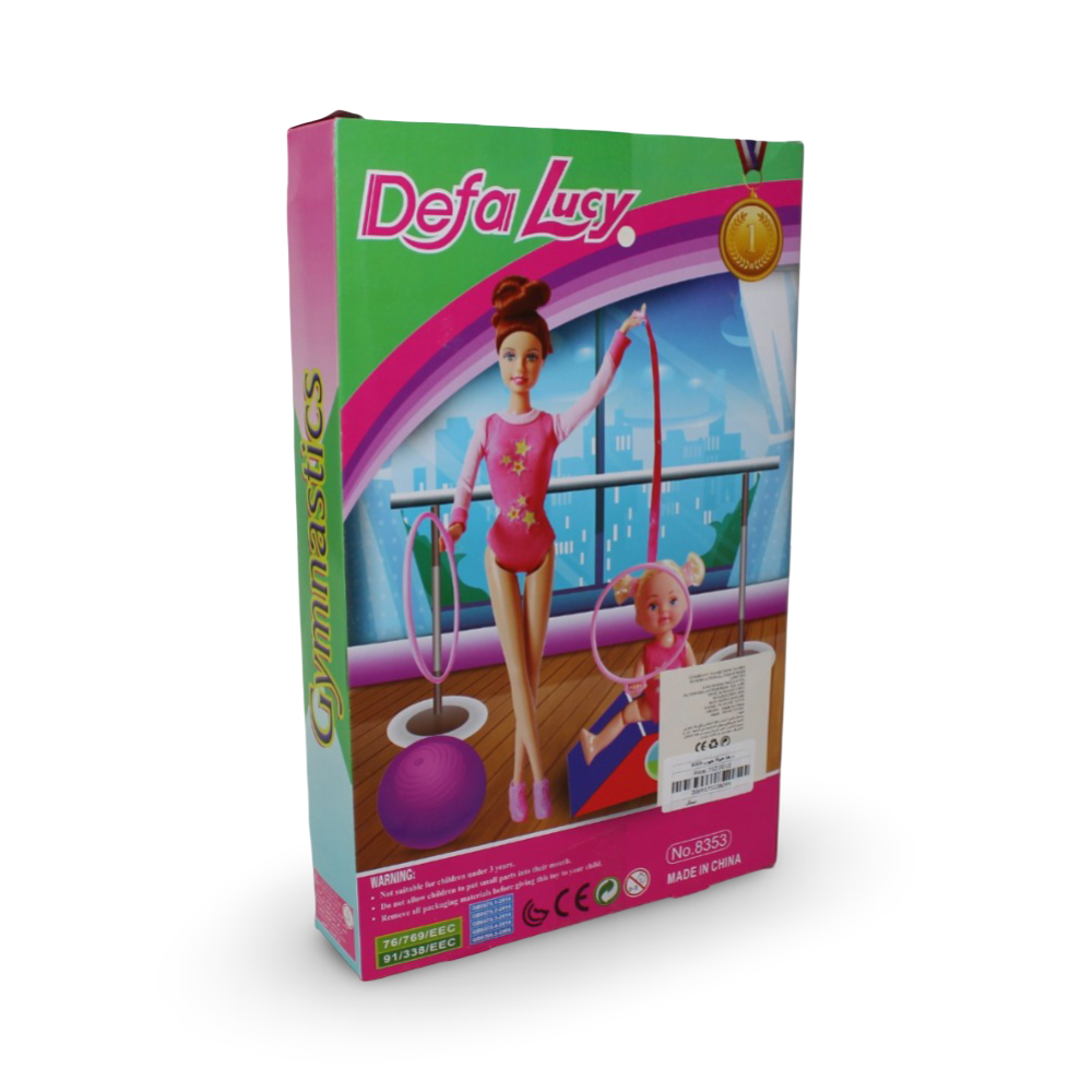 Defa Lucy Gymnast Doll Playset with Hula Hoop and Accessories – Pink