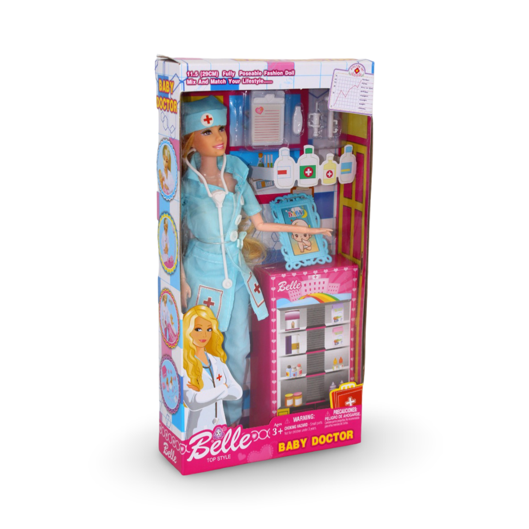 Belle Fashion Doll Doctor Playset – Baby Blue - Toys - OKO